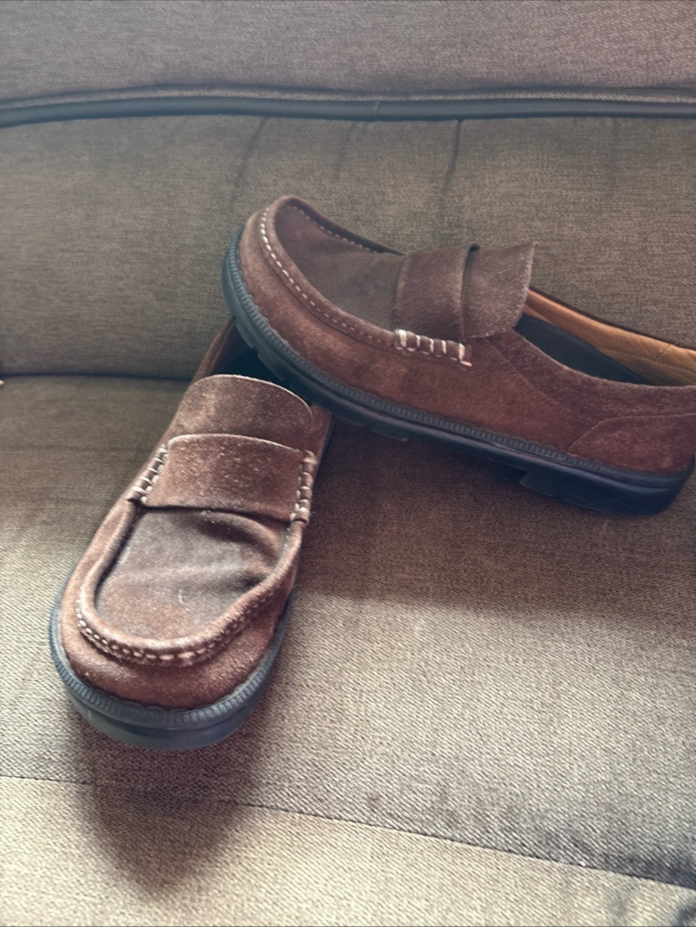 Birkenstock Footprints Loafers Men 11 EU 44 Brown  Suede Lug Sole Portugal